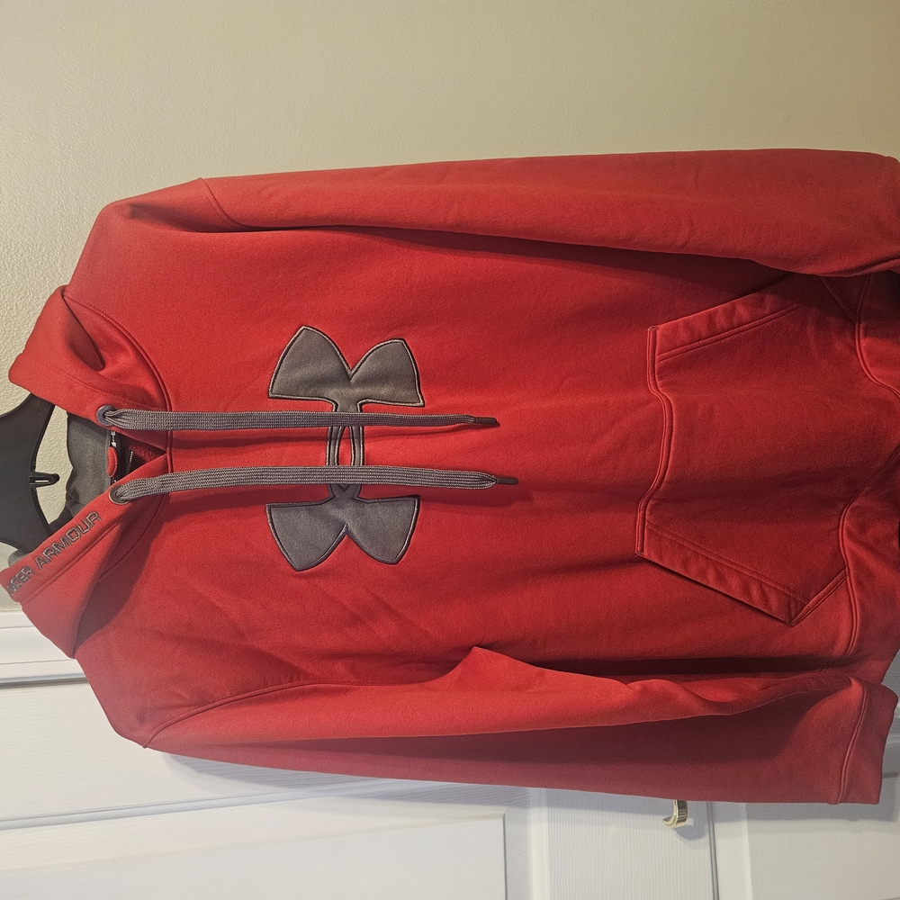 Under Armour Red Hoodie with Gray Logo